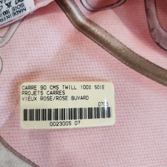 Hermès Projets Carrès Silk Scarf 90 Pink - Picture 8 of 8